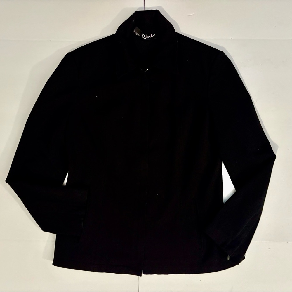 Vintage Rafaella Women's Classic Black Zip Front Jacket
